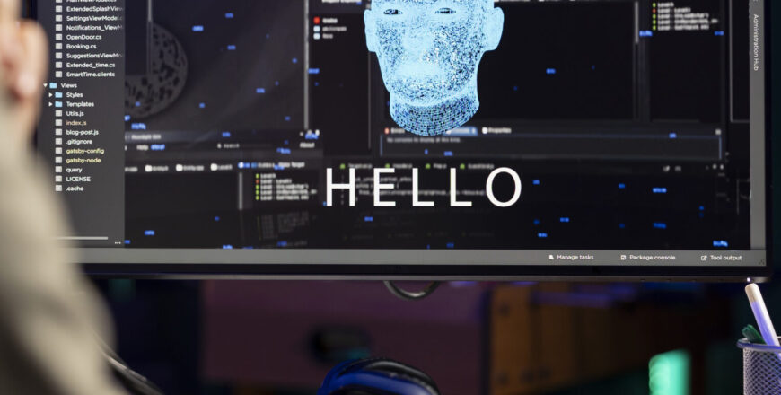 Self aware artificial intelligence becoming alive, saluting IT professional